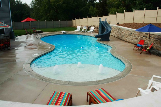 Custom pool with slide